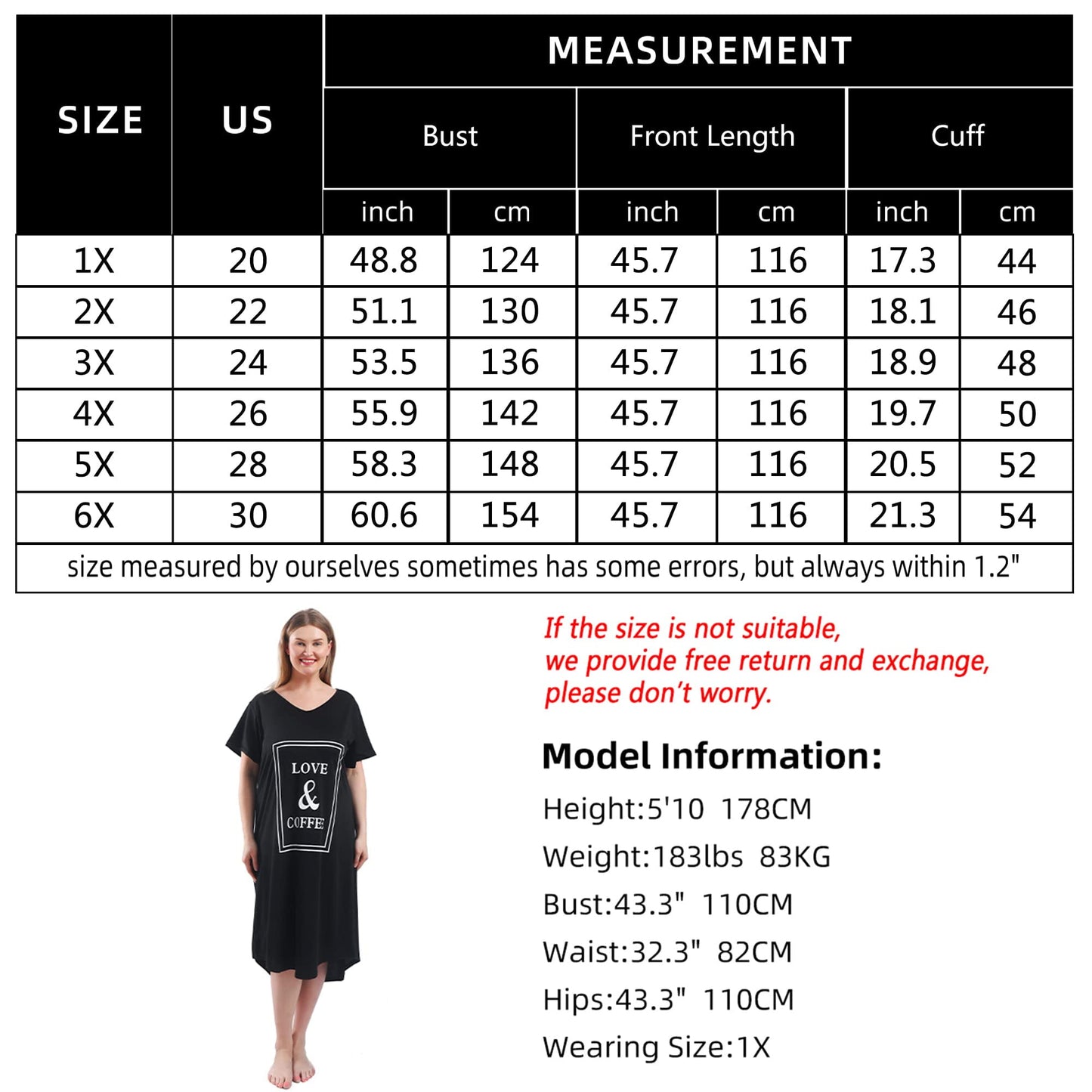 FEREMO Plus Size Nightgowns for Women V Neck Short Sleeve Nightshirts Sleepwear