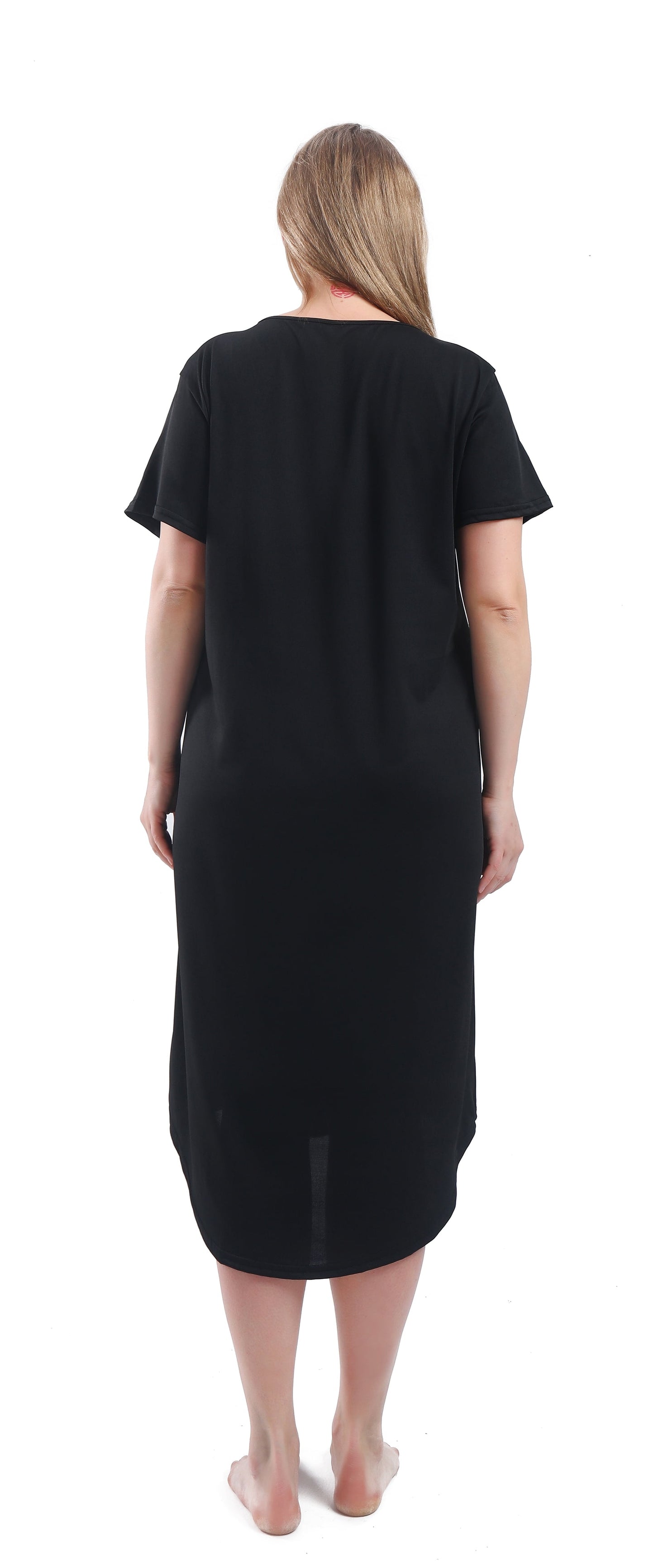 FEREMO Plus Size Nightgowns for Women V Neck Short Sleeve Nightshirts Sleepwear