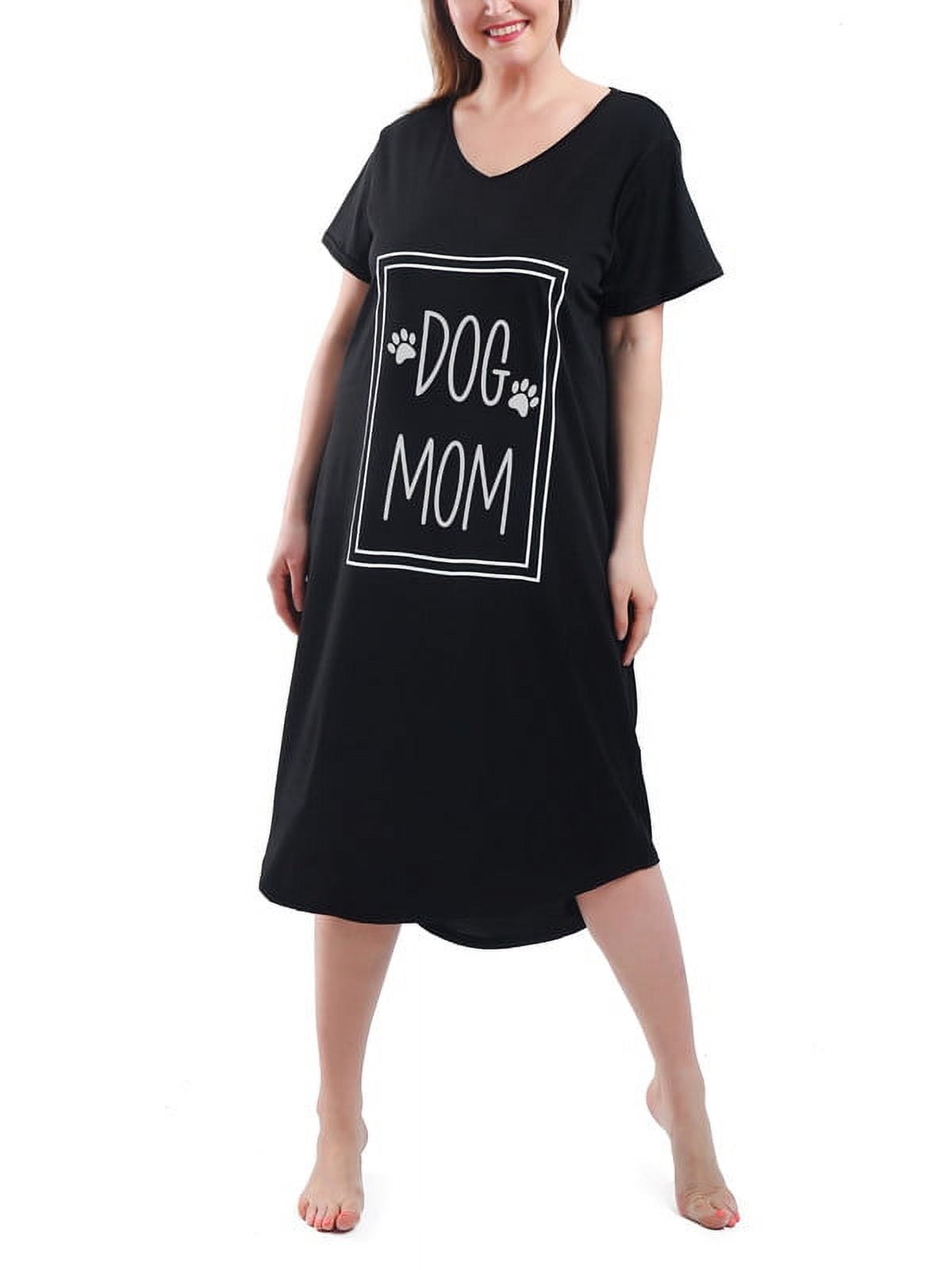 FEREMO Plus Size Nightgowns for Women V Neck Short Sleeve Nightshirts Sleepwear