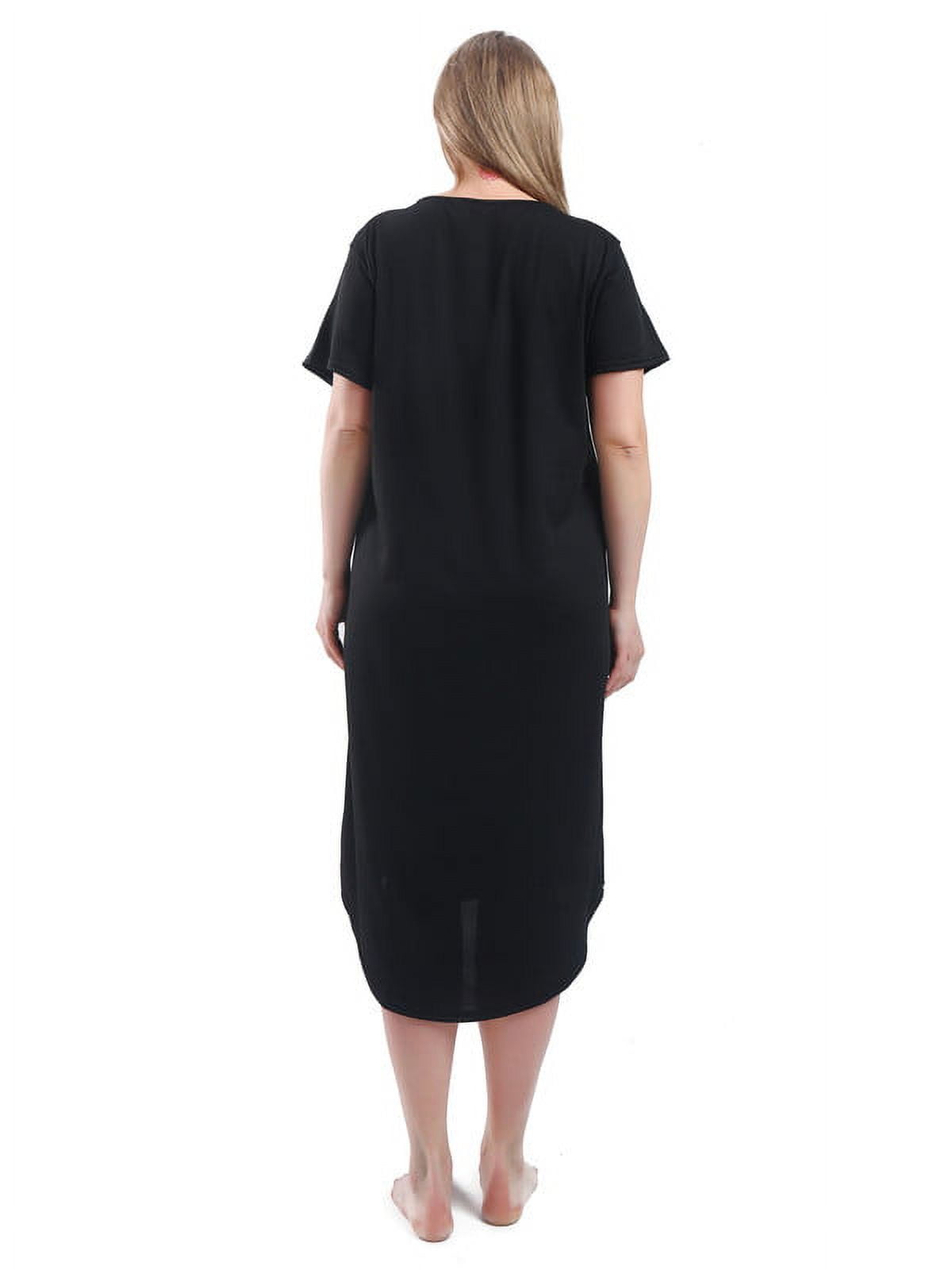 FEREMO Plus Size Nightgowns for Women V Neck Short Sleeve Nightshirts Sleepwear
