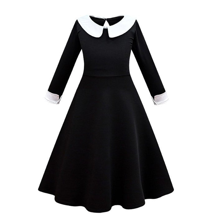 Girls Addams Halloween School Dress