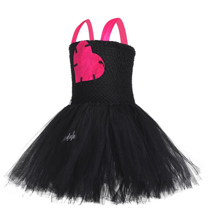 Girls Broken Doll Gothic Hollween Tulle Dress