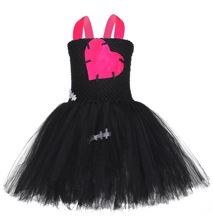 Girls Broken Doll Gothic Hollween Tulle Dress