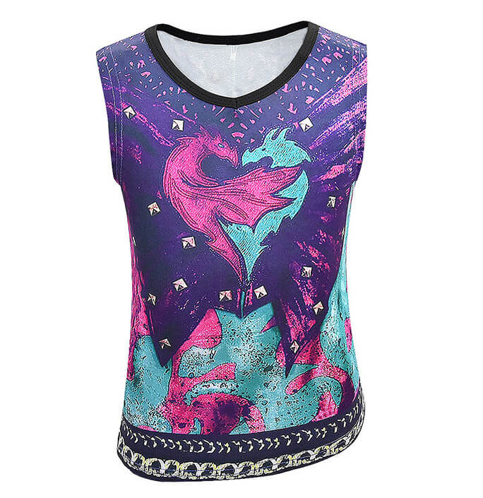 Girls Descendants Purple Vest Pants Suit