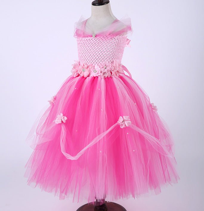 Girls Festival Birthday Flower Decoration Tutu Dress