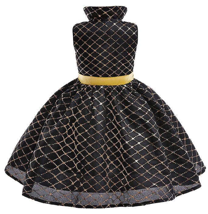 Girls Fire Element Inspired Black Dress