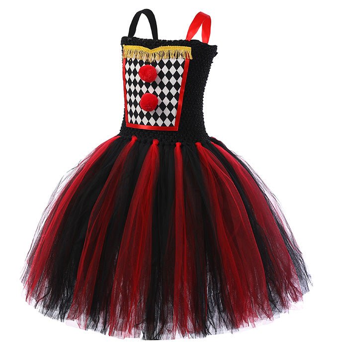 Girls Halloween Clown Party Tutu Dress