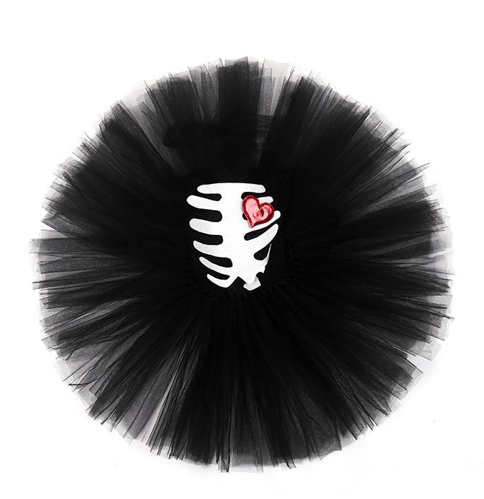 Girls Halloween Skeleton Bride Inspired Tutu Dress