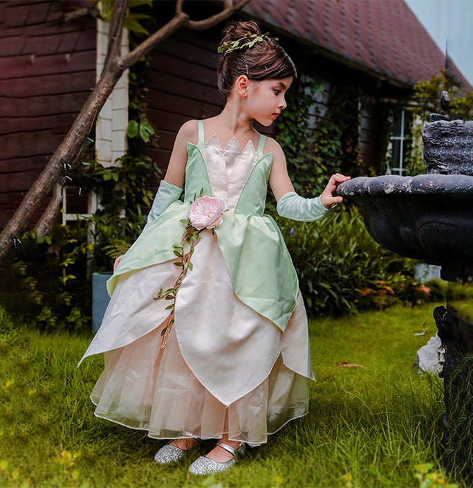 Girls Halloween Tiana Princess Dress