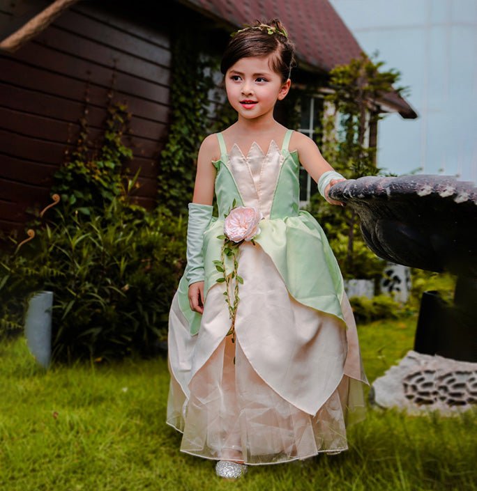 Girls Halloween Tiana Princess Dress