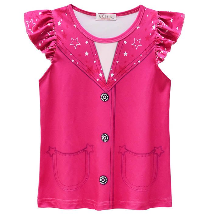 Girls Hot Pink Short Skirt Barbie Inspired Set