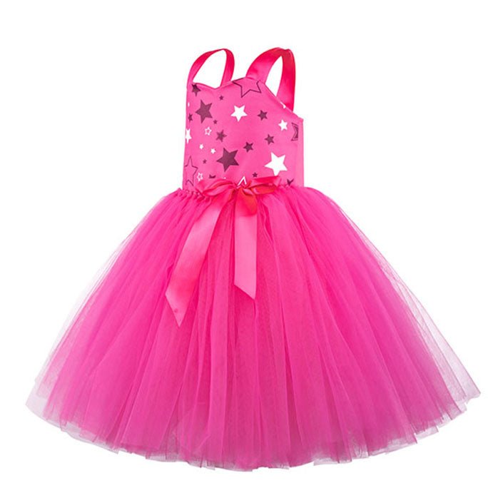 Girls Hot Pink Star Tutu Dress