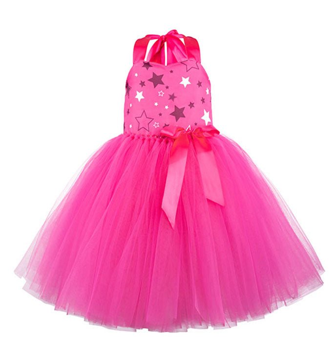 Girls Hot Pink Star Tutu Dress