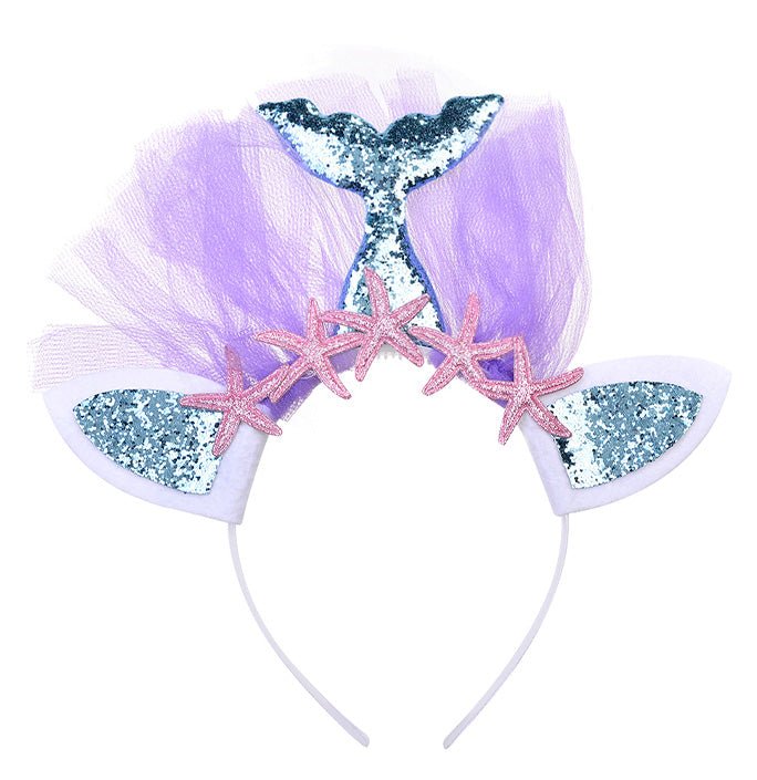 Girls Little Mermaid Bow Shell Tulle Festive Party Costume
