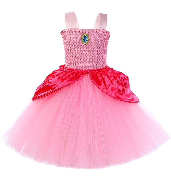 Girls Mario Princess Peach Costume