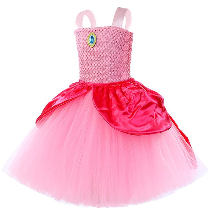 Girls Mario Princess Peach Costume