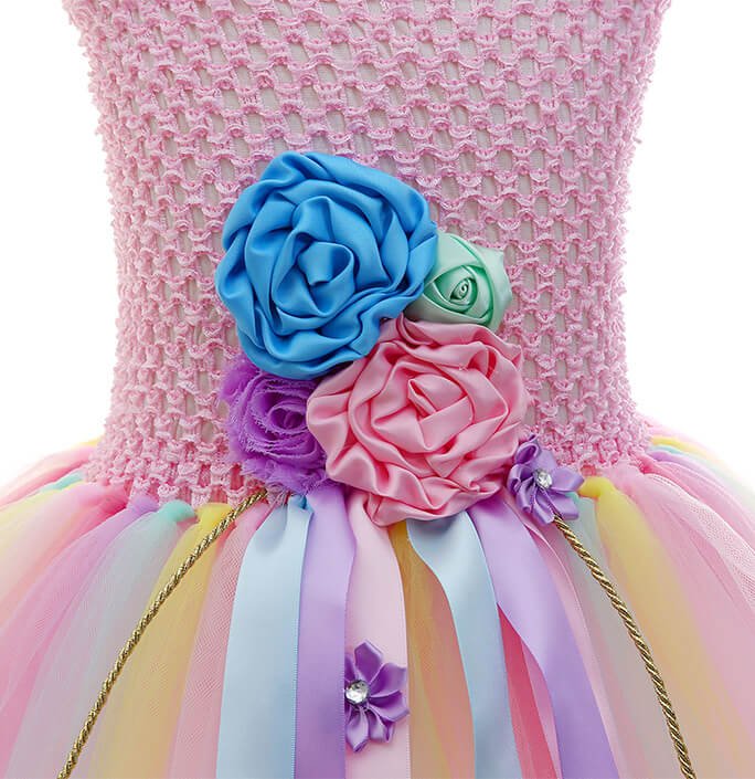 Girls Pink Unicorn Party Costume