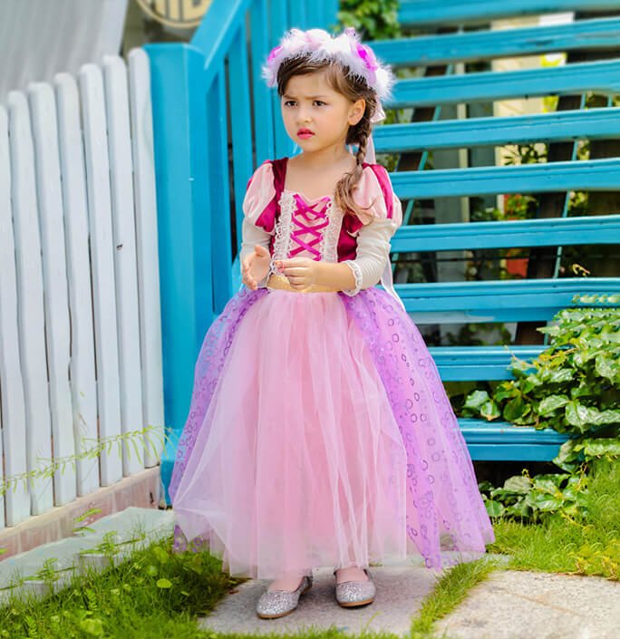 Girls Rapunzel Cosplay Costume