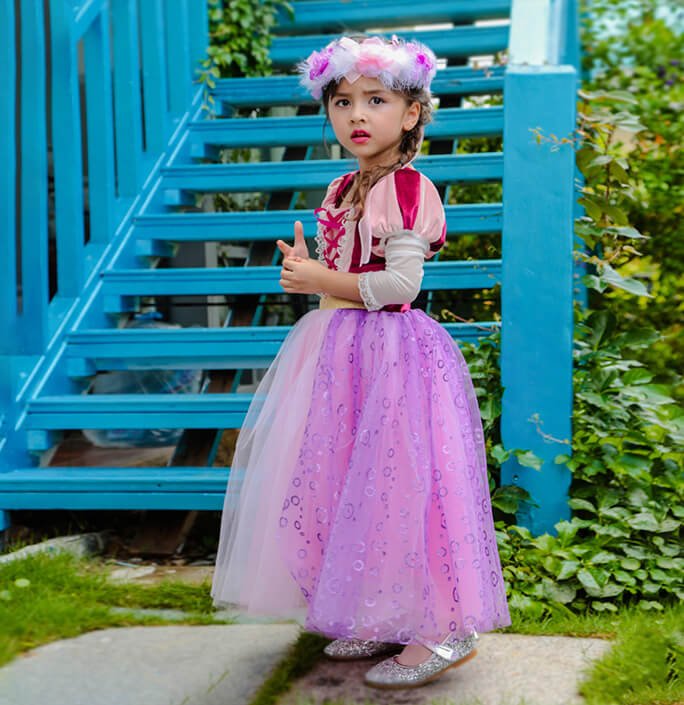 Girls Rapunzel Cosplay Costume