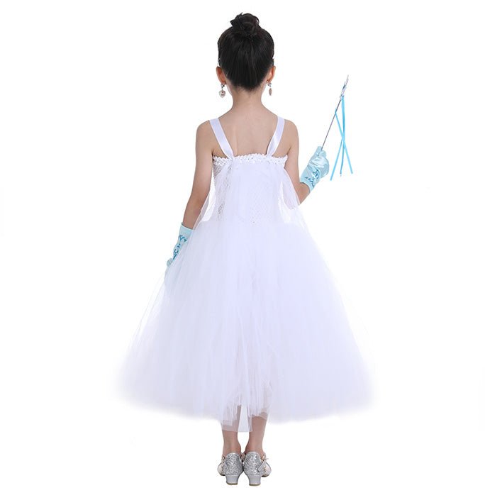 Girls Snowflake Sequin Elsa White Tutu Dress