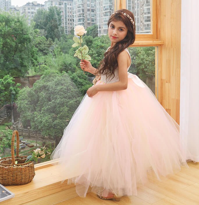 Girls Solid Color Birthday Party Tutu Dress