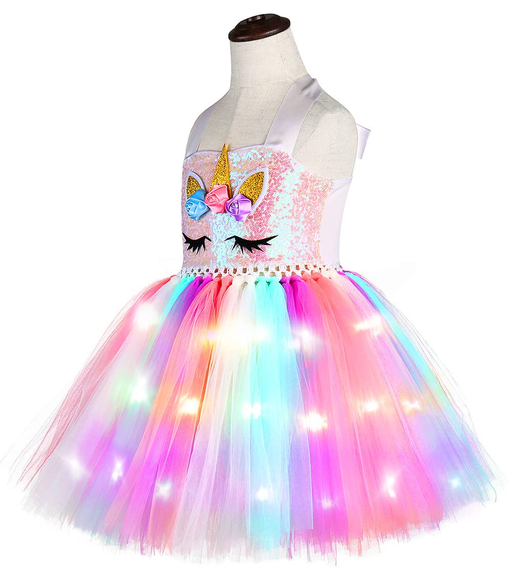Girls LED Light Unicorn Tutu Dress