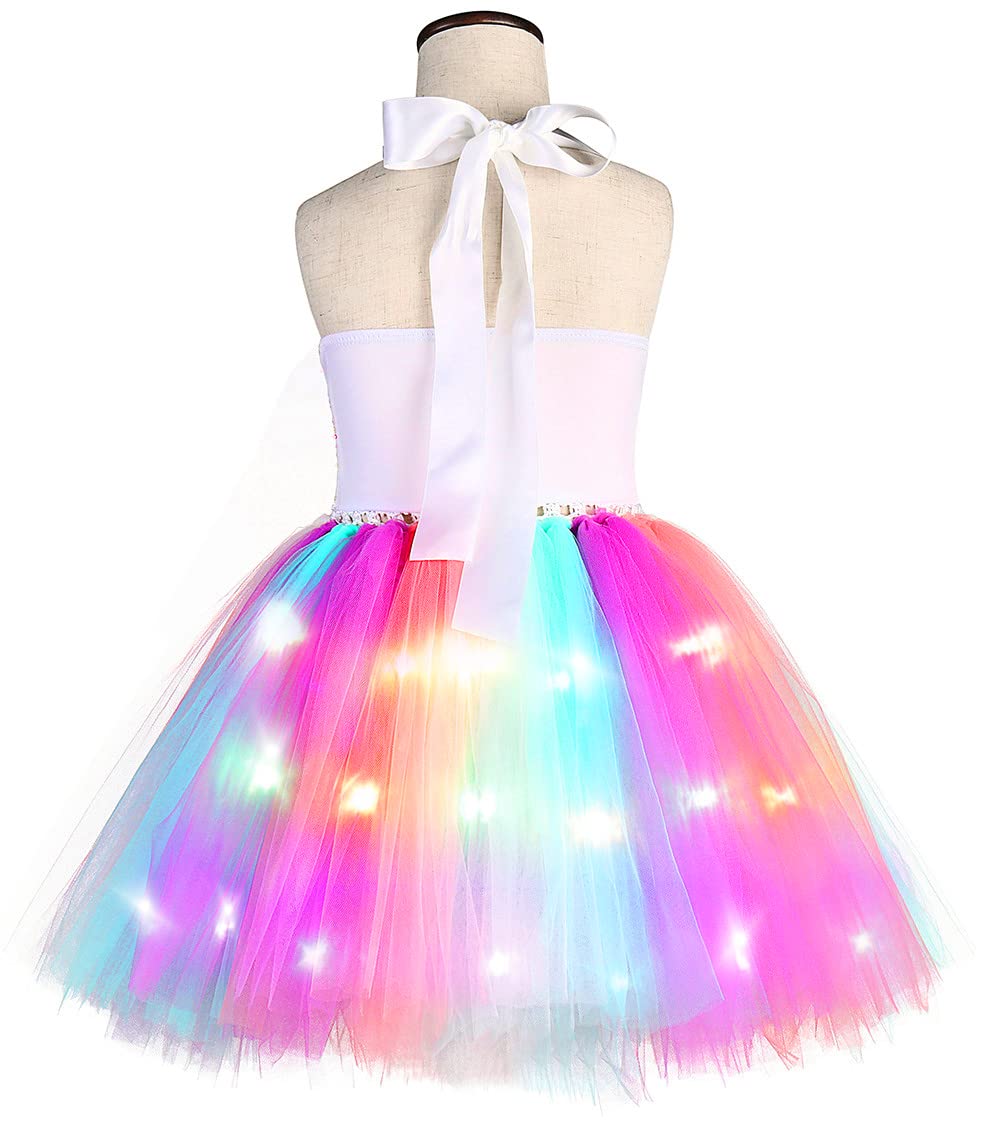 Girls LED Light Unicorn Tutu Dress