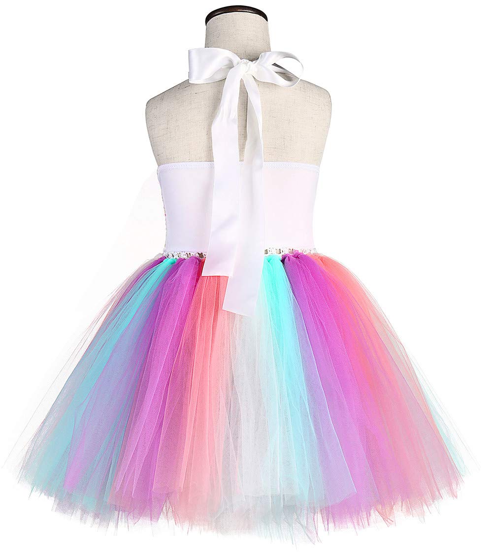 Sequin Unicorn Dress for Girls 1-10Y with Headband