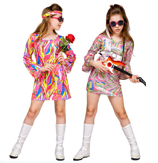 Girls 70's Retro Disco Dress