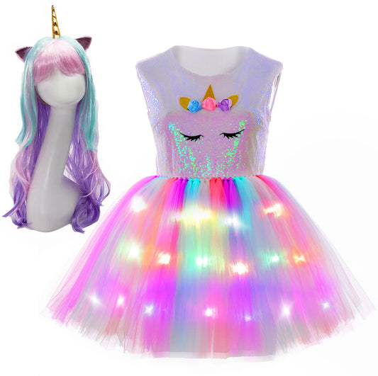 Unicorn LED light custom Tutu Dress