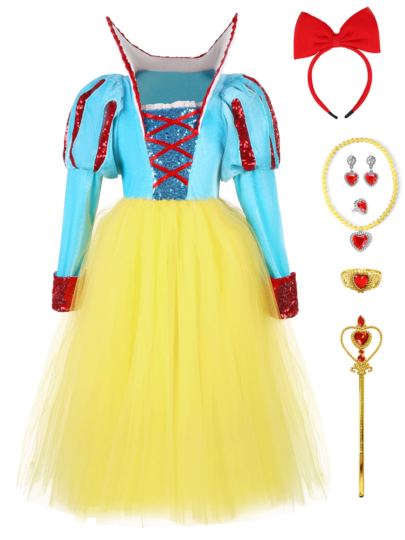 Girl Princess Costume Tulle Dress with Accessories