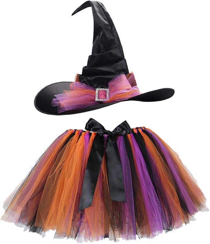 Tutu Dreams Halloween Witch Tutu Outfit for Women Free Size Halloween Party Dress Up