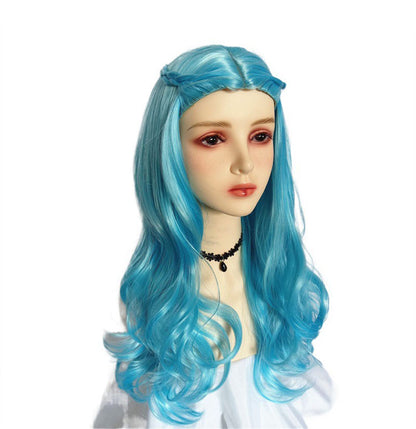 Zombie High School 3 Light Blue Middle Part Children's Wig