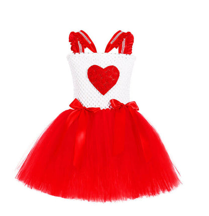 Girls Valentine's Day Red Love LED Light Tutu Dress