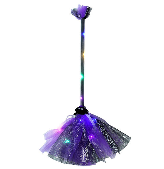 Halloween Magic Broom Decorated With LED lights