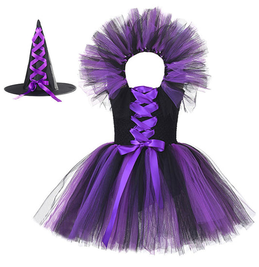 Girls Purple Witch Halloween Costume