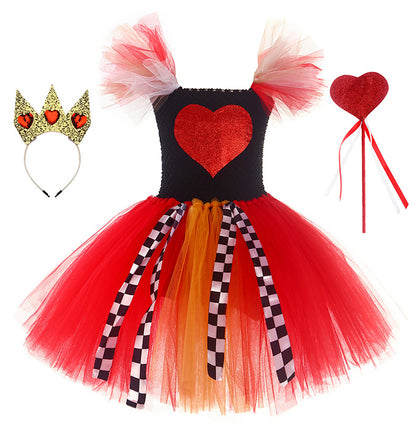 Girls The Red Queen Inspired Tutu Dress