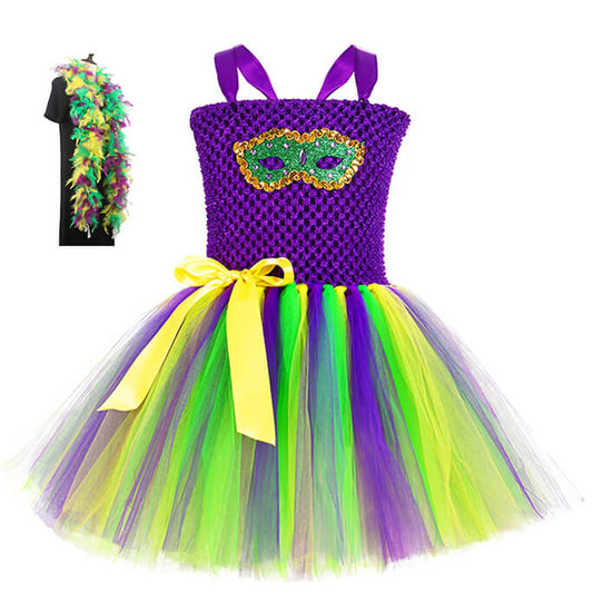 Girls Carnival Masquerade Glowing Tutu Dress