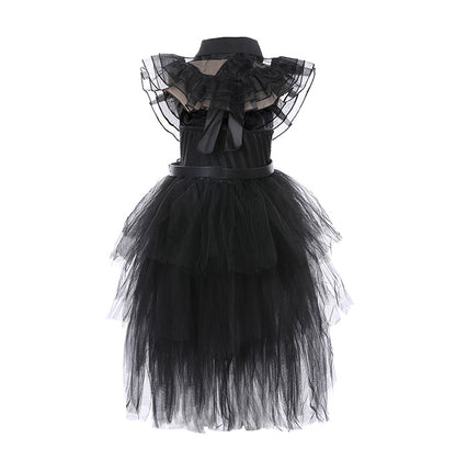 Girls Black Gothic Halloween Princess Dress Up Costume