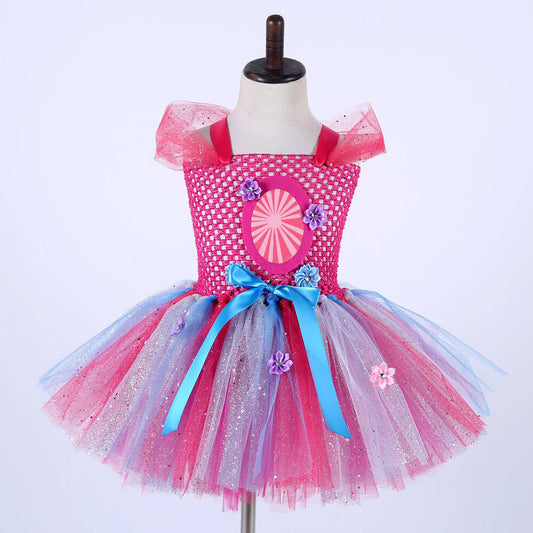 Girls Pink Tulle Costume Dress