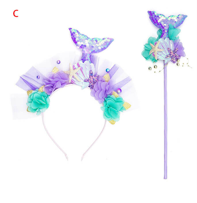 Ocean Blue Mermaid Headband & Wand