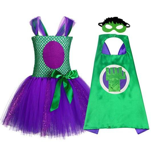 Girls Super Hero Green Hulk Tutu Dress