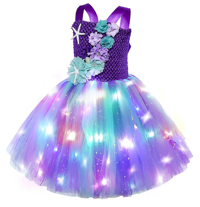 Girls LED Light Mermaid Tutu Dress