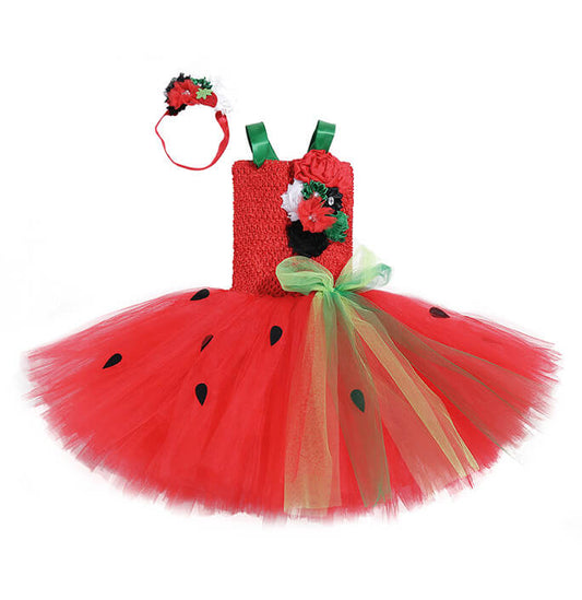 Girls Strawberry Dress Up Cute Tutu Dress