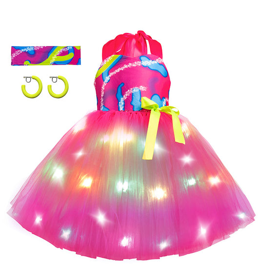 Girls LES Retro 80s Tulle Workout Costume