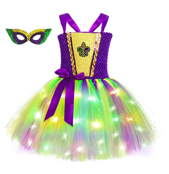 Girls Carnival LED Light Purple Tutu Dress