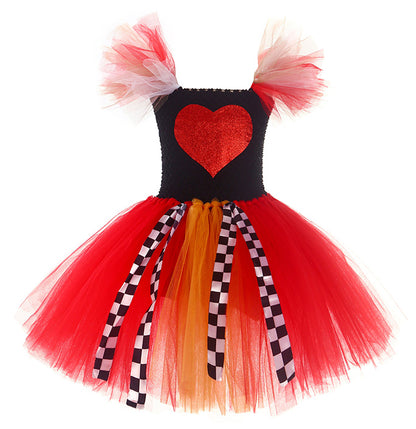 Girls The Red Queen Inspired Tutu Dress