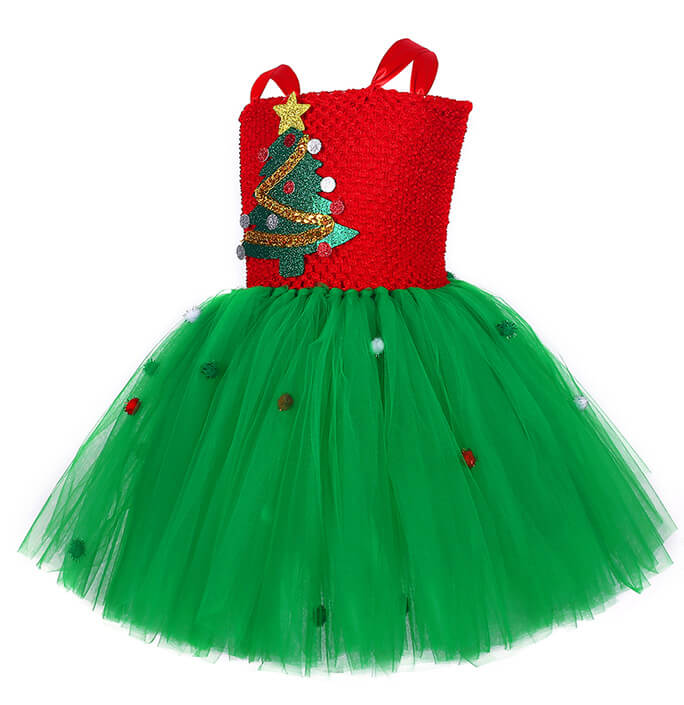 Girls Christmas Tree Party Dress