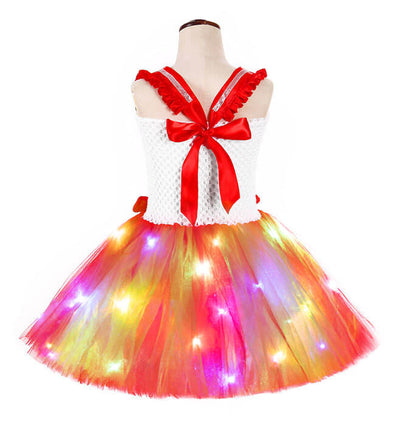 Girls Valentine's Day Red Love LED Light Tutu Dress