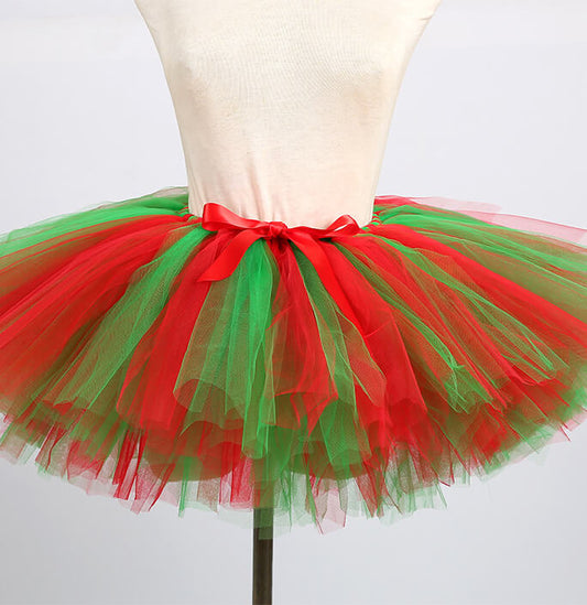 Girls Red Christmas Elf Skirt